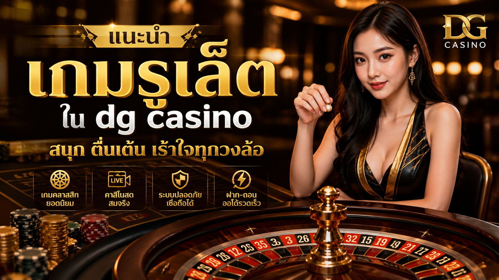 แนะนำเกมรูเล็ตใน dg casino ปี 2026 สนุก ตื่นเต้น เร้าใจทุกวงล้อ พร้อมวิธีเล่นมือโปร